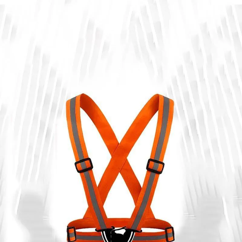 10 Pieces Reflective Vest Safety Gear Safety Vest with High Visibility Adjustable Straps for Running Jogging Cycling Hiking Walking - Orange