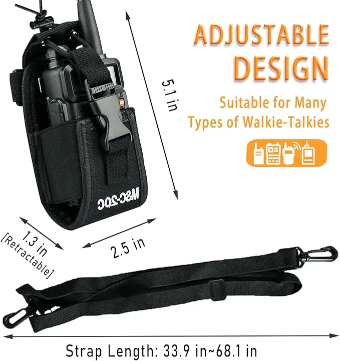 4 Pack Radio Holster, Levowin MOLLE Radio Pouch, Radio Holder with Anti Sway Strap for Radio Strap, Walkie Talkie Holster for Police Firefighter Two Way Radio Search Rescue Essentials