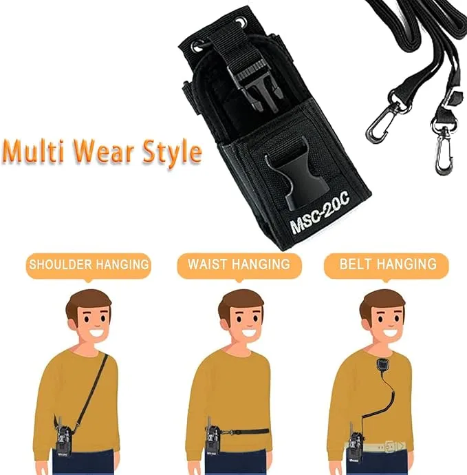 4 Pack Radio Holster, Levowin MOLLE Radio Pouch, Radio Holder with Anti Sway Strap for Radio Strap, Walkie Talkie Holster for Police Firefighter Two Way Radio Search Rescue Essentials