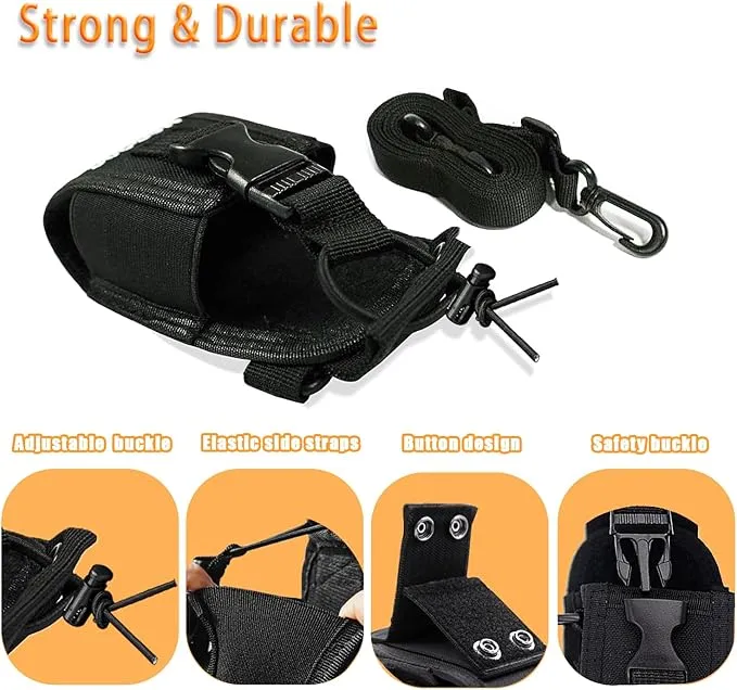 4 Pack Radio Holster, Levowin MOLLE Radio Pouch, Radio Holder with Anti Sway Strap for Radio Strap, Walkie Talkie Holster for Police Firefighter Two Way Radio Search Rescue Essentials