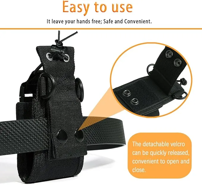 4 Pack Radio Holster, Levowin MOLLE Radio Pouch, Radio Holder with Anti Sway Strap for Radio Strap, Walkie Talkie Holster for Police Firefighter Two Way Radio Search Rescue Essentials