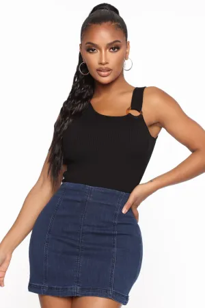 At My Beach House Ribbed Sweater Top - Black