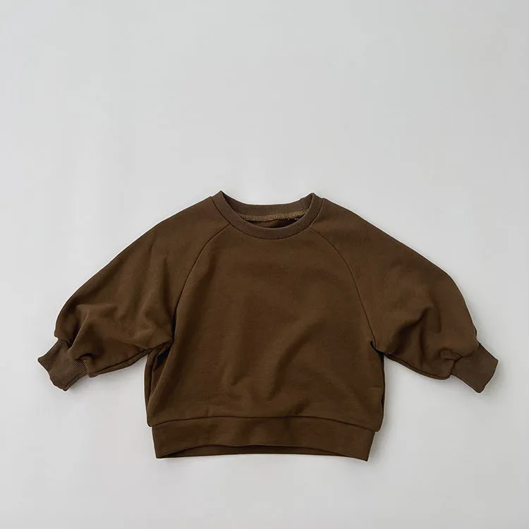 Baby Solid Color Long Sleeve Pullover Crewneck Hoodies by MyKids-USA™