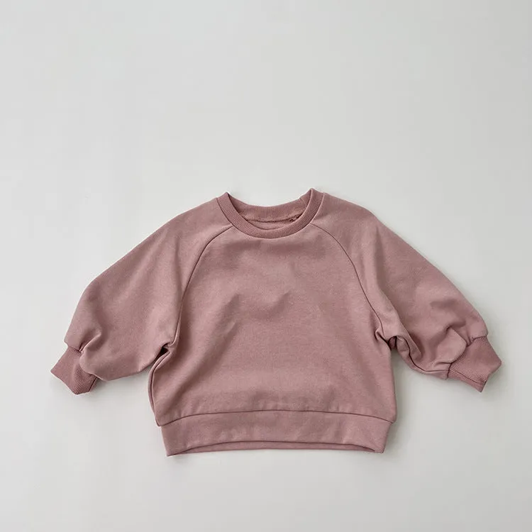 Baby Solid Color Long Sleeve Pullover Crewneck Hoodies by MyKids-USA™