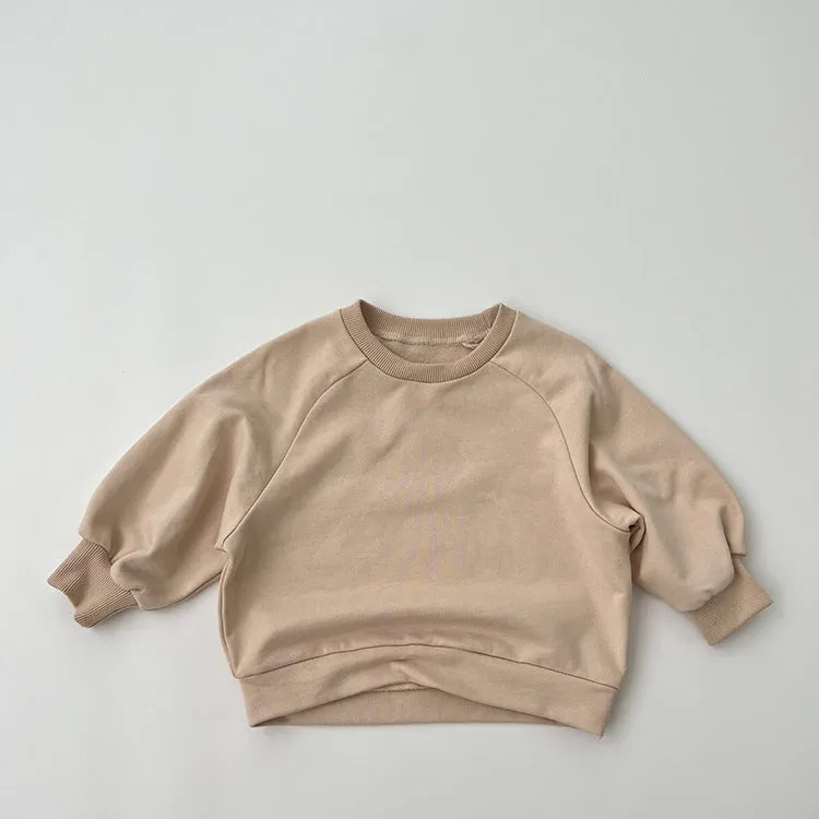 Baby Solid Color Long Sleeve Pullover Crewneck Hoodies by MyKids-USA™