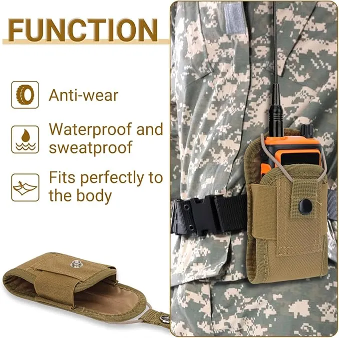 BAOFENG Tactical Radio Holder Bag Molle Radio Holster Heavy Case Accessories Adjustable Radios Pouch Holster Case UV-5R UV-17R UV-9R Two Way Radio Walkie Talkies