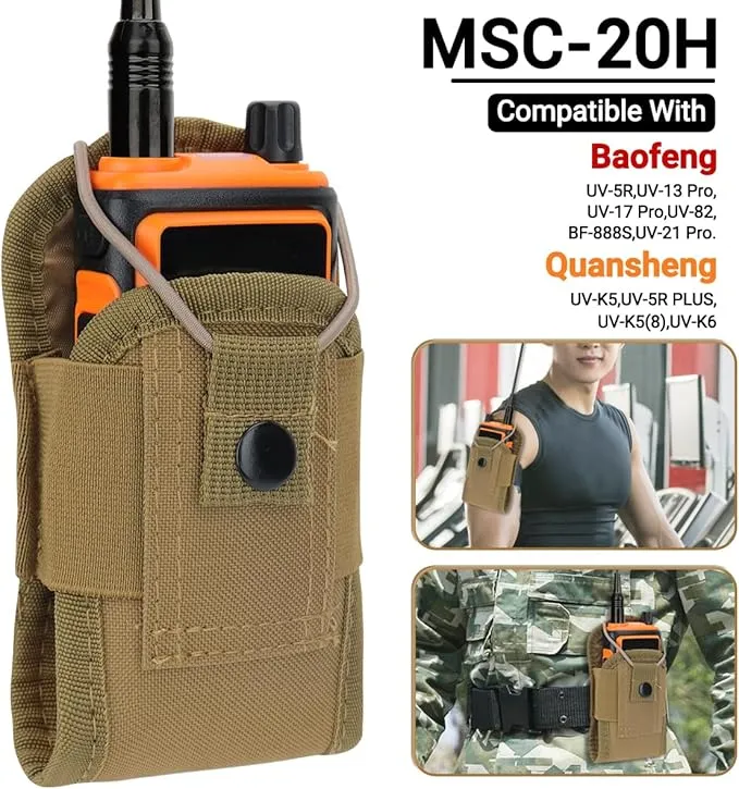 BAOFENG Tactical Radio Holder Bag Molle Radio Holster Heavy Case Accessories Adjustable Radios Pouch Holster Case UV-5R UV-17R UV-9R Two Way Radio Walkie Talkies