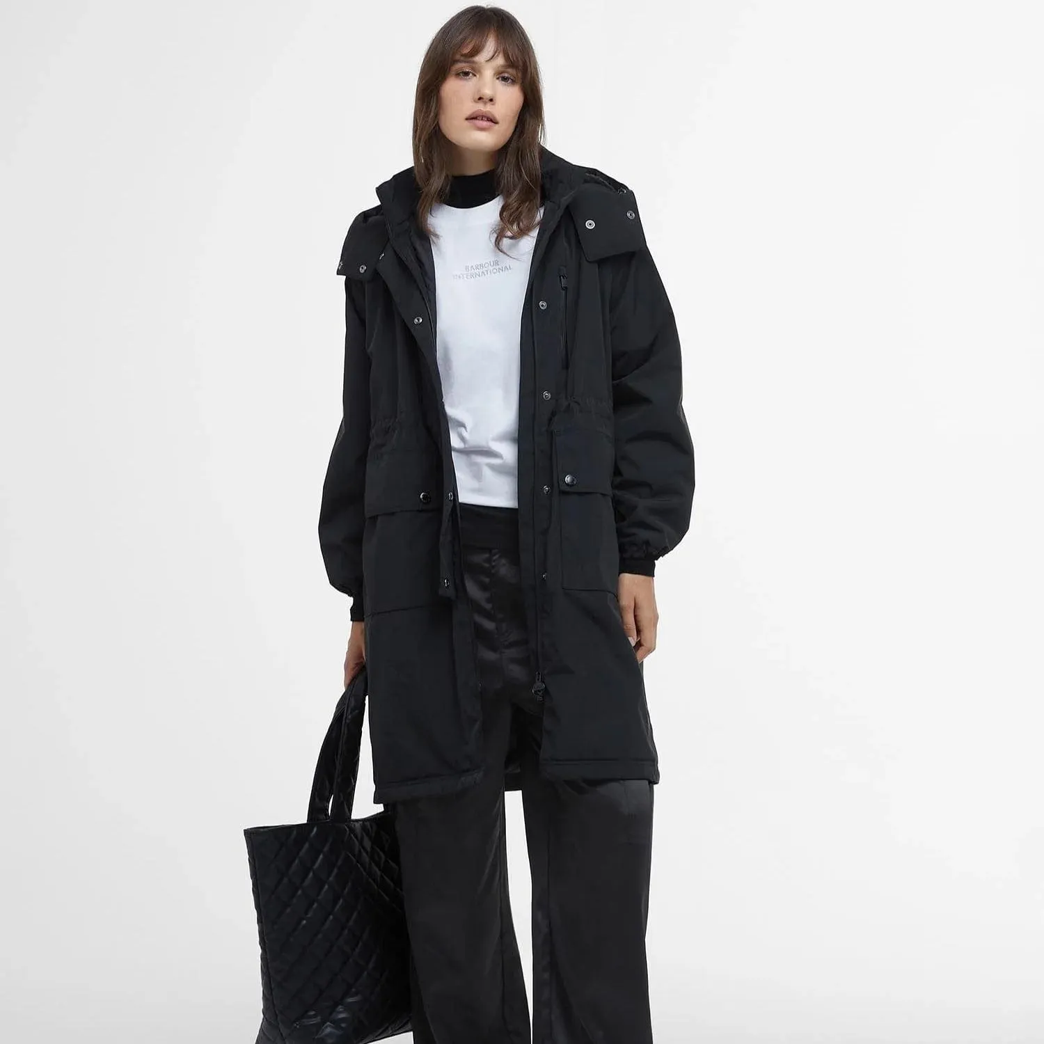 Barbour International Kaylee Insulated Showerproof Jacket In Black