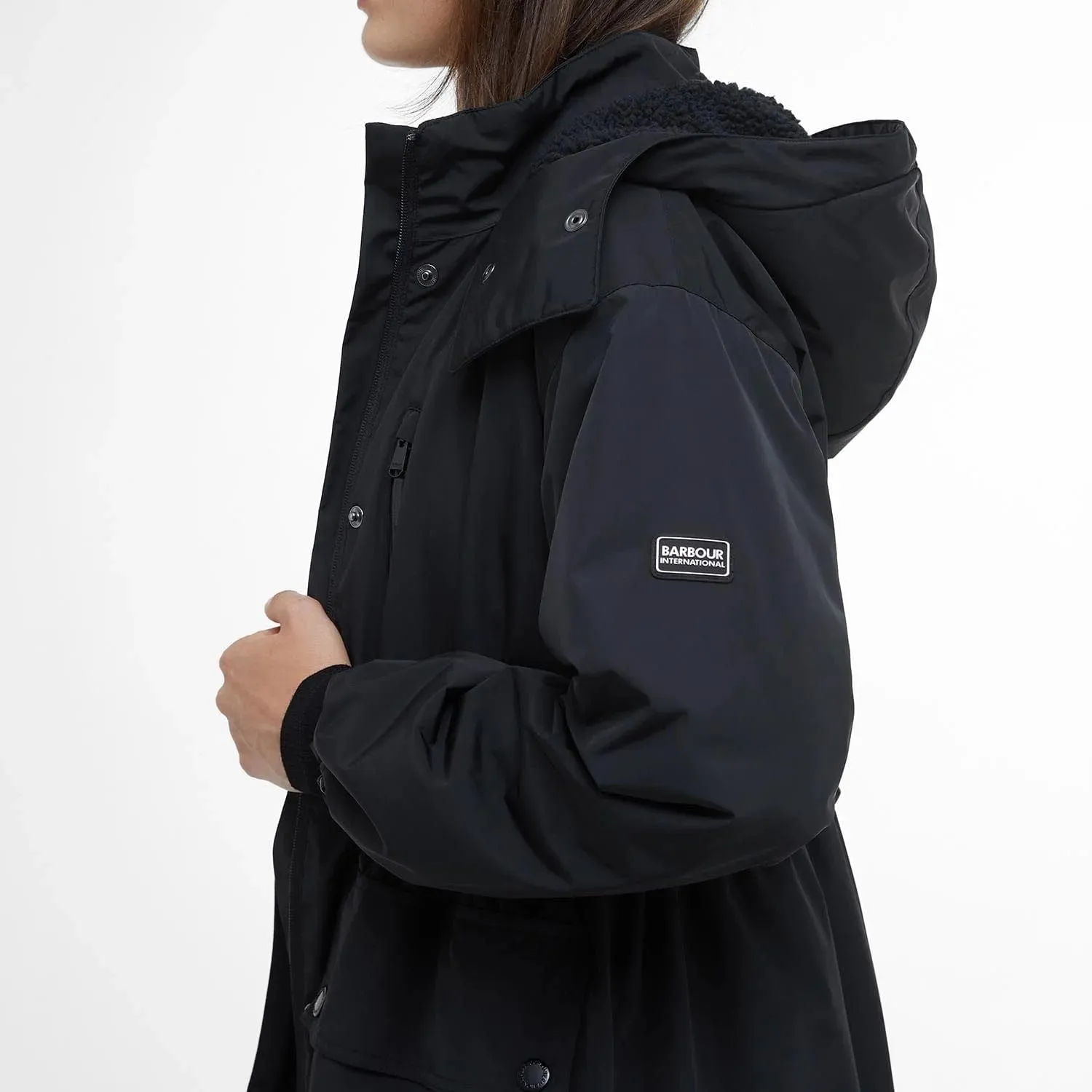Barbour International Kaylee Insulated Showerproof Jacket In Black