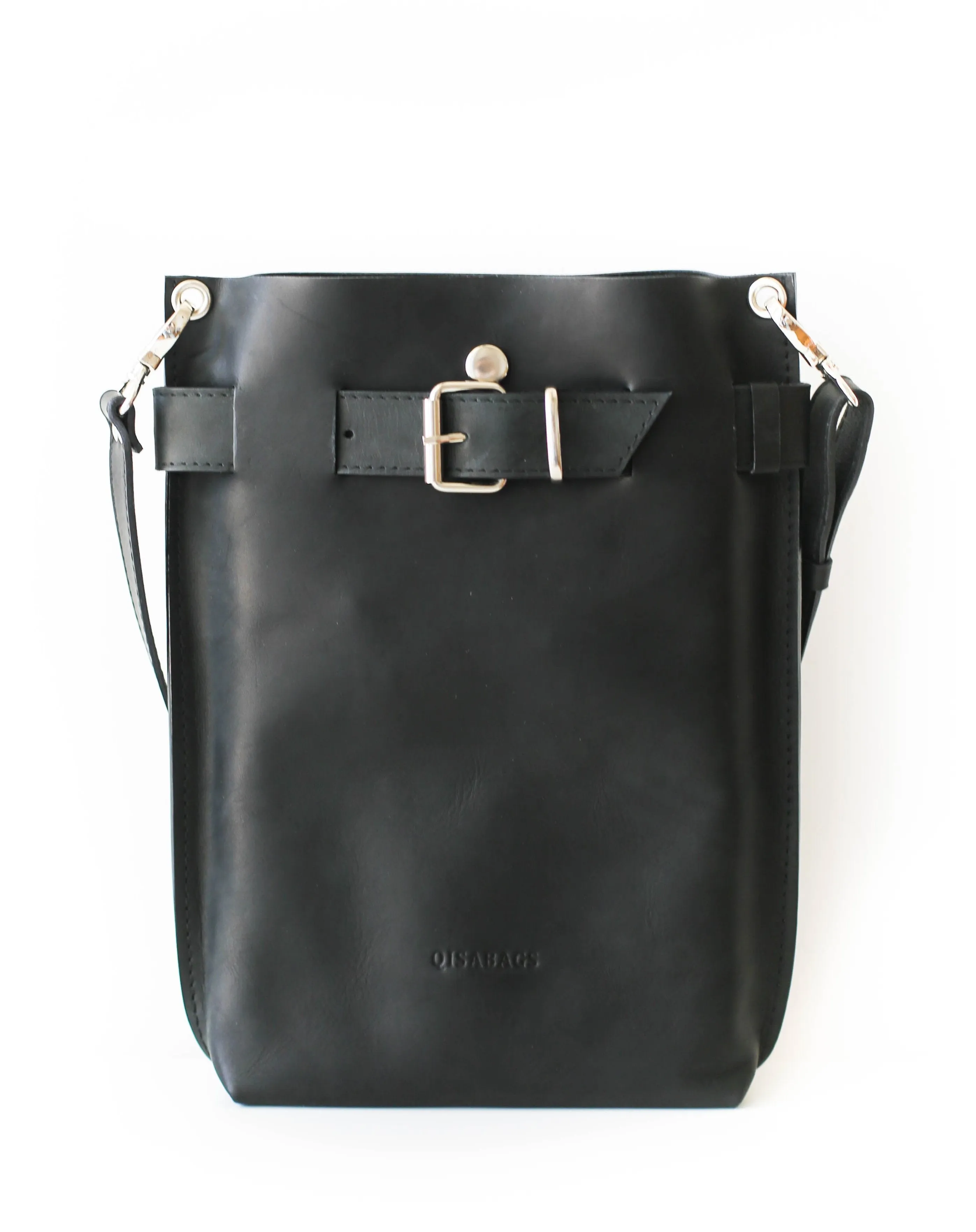 Black Leather Bag / Silver Hardware