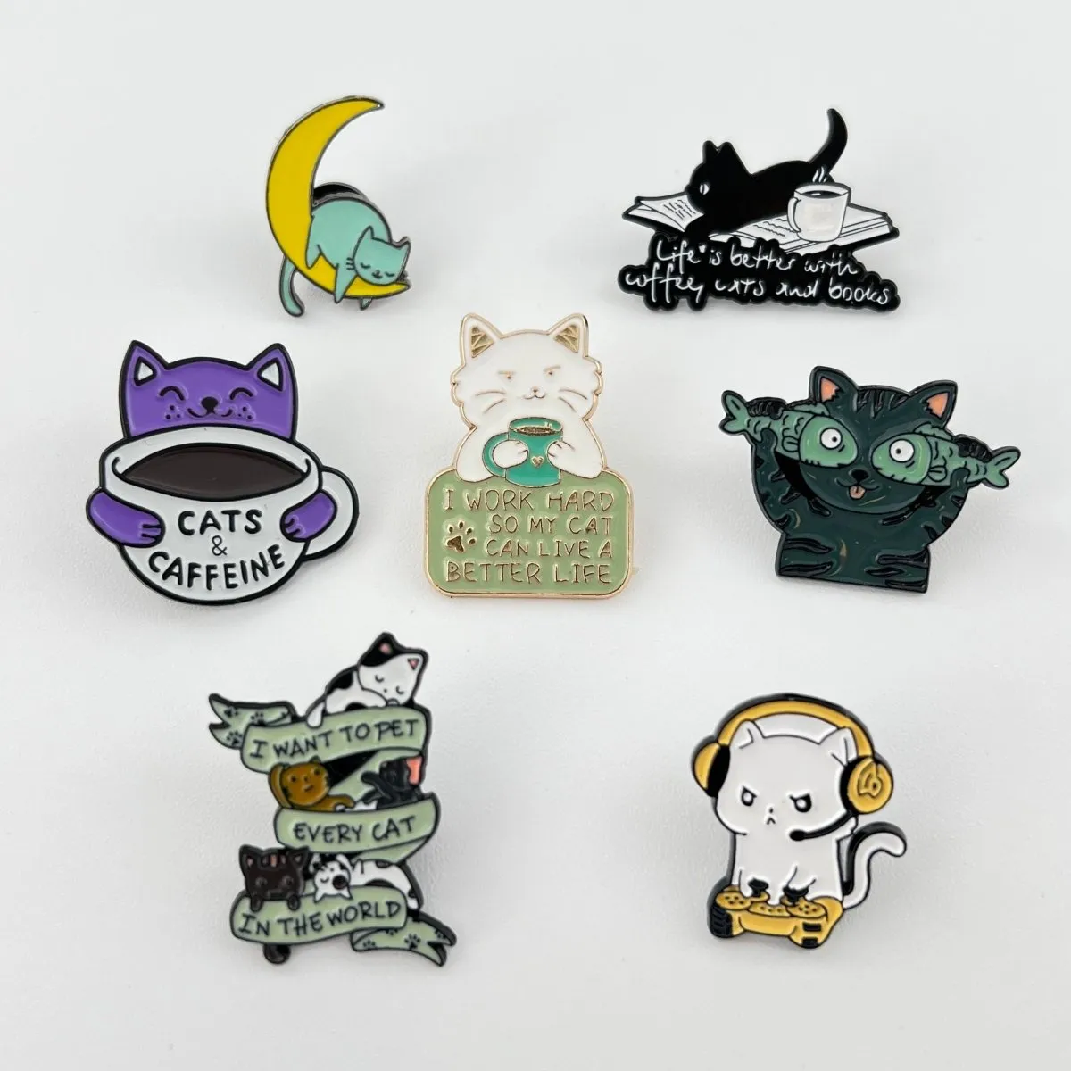 Cat Enamel Pin Many Cute Designs of Cat Pins for Cat Lovers