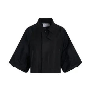 Cotton Gabardine x Nylon Twill Jacket in Black