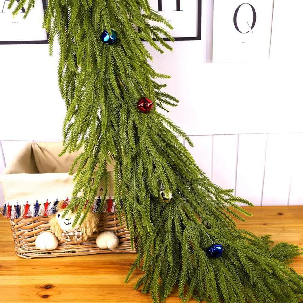 cozy LIUZHIPENG Christmas Norfolk Pine Garland, Realistic Christmas Norfolk Pine Garlands, Green Artificial Greenery Garland for Table, Fireplace, Mantle, Wall, Christmas Holiday Wedding Decor C6Y6 F 70.86'