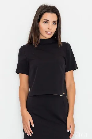 Elegant Layered Turtleneck Blouse with Zipper: Effortless Style