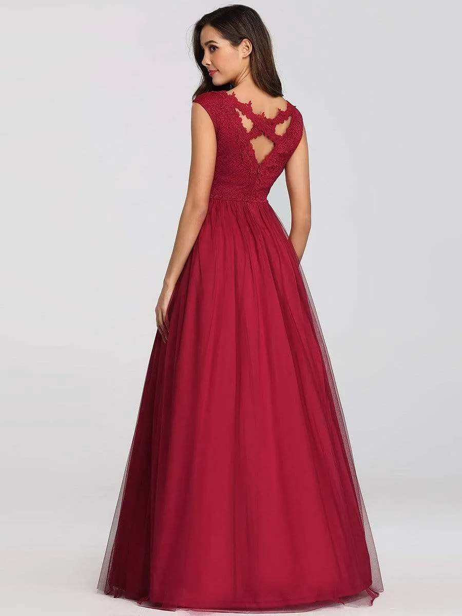 Floor Length Sexy Back Lace Prom Patry Dresses for Women