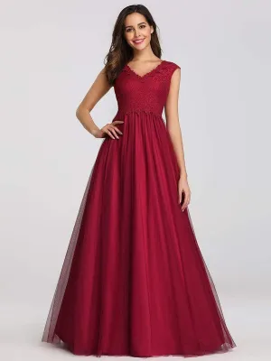 Floor Length Sexy Back Lace Prom Patry Dresses for Women