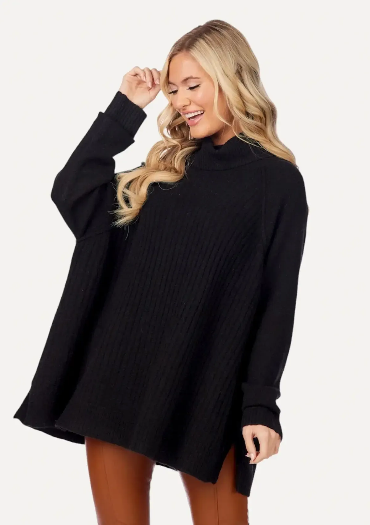 Freddie Ribbed Sweater - Black