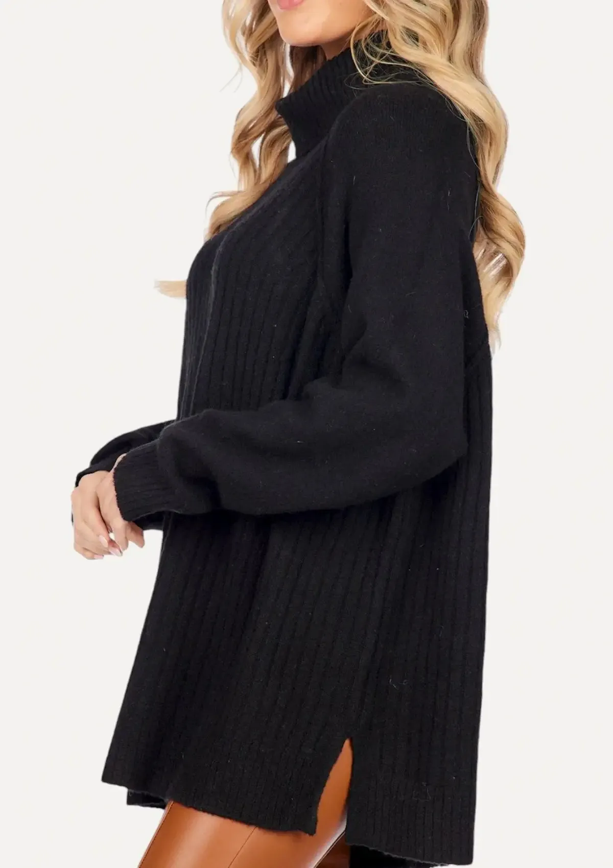 Freddie Ribbed Sweater - Black