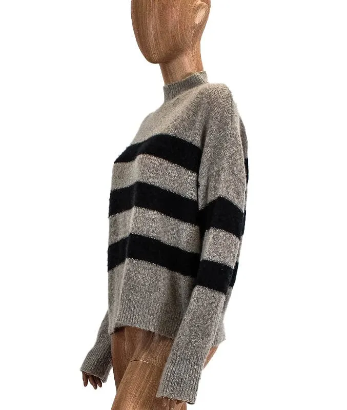 High Neck Stripe Sweater