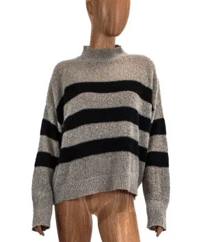 High Neck Stripe Sweater