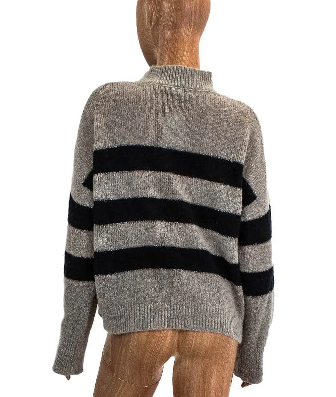 High Neck Stripe Sweater