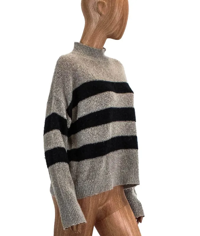 High Neck Stripe Sweater