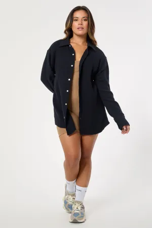 Ida Oversized Boyfriend Shirt | Hemp & Organic Cotton | Black