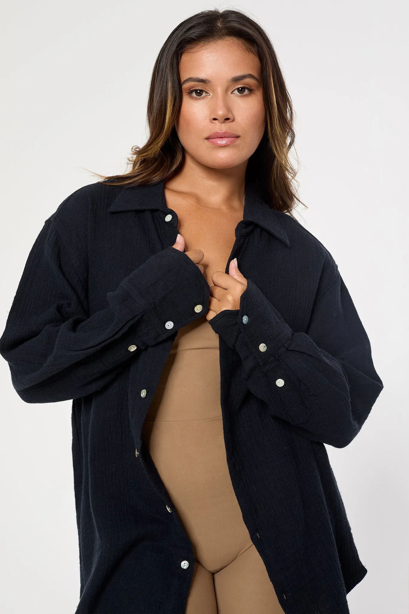 Ida Oversized Boyfriend Shirt | Hemp & Organic Cotton | Black