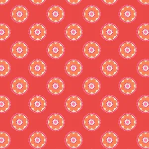 Lewis & Irene Flower Child Funky Daisy on Red Cotton Prints