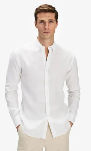 Men Plain linen shirt (White)