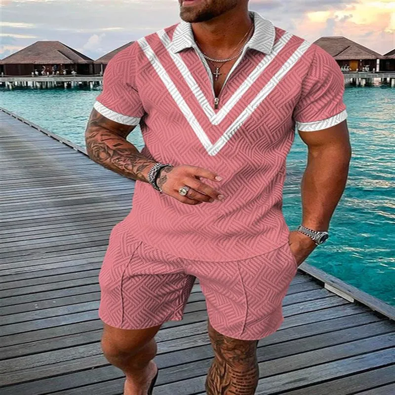 Men's Casual Set Polo Collar Short Sleeve Set 59287120L