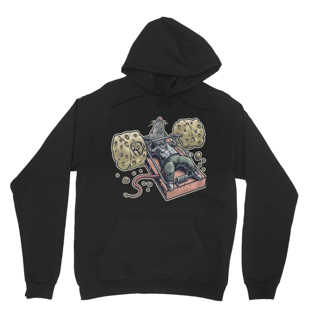 Mighty Mouse Benchpressing Hoodie (UK)