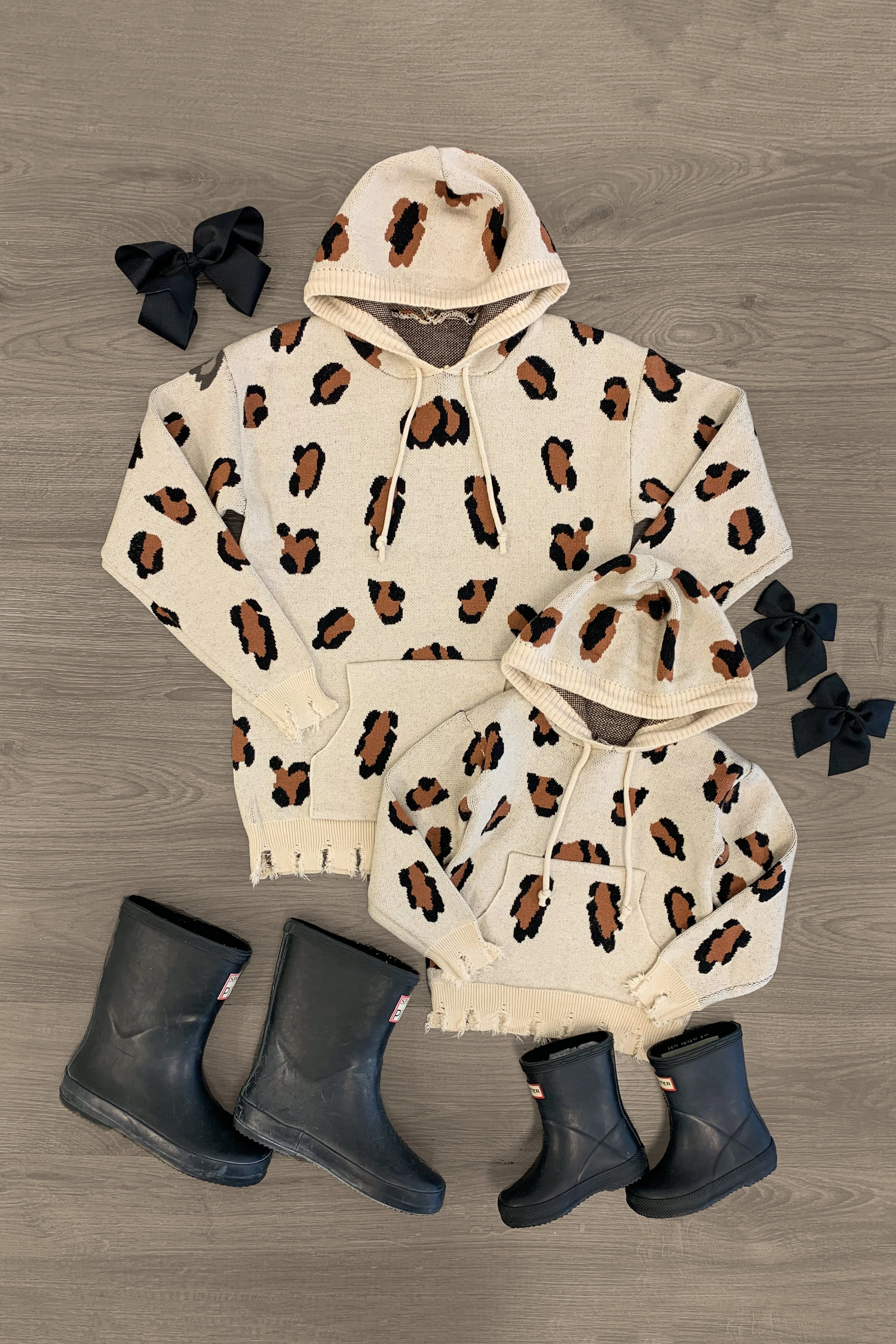 Mom & Me - Distressed Leopard Hoodie
