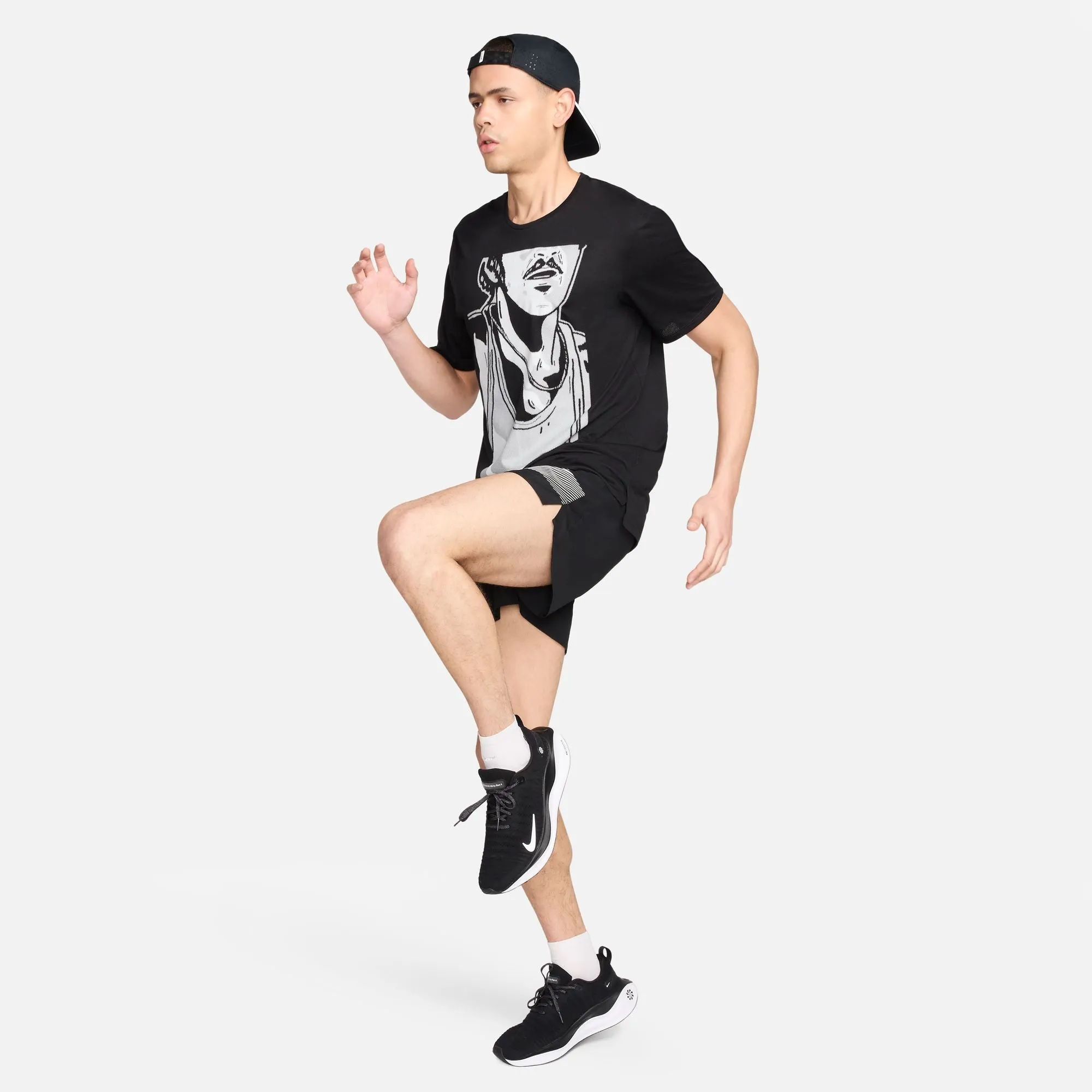 Nike Men's Rise 365 Prefontaine Run Energy Tee Black / Summit White