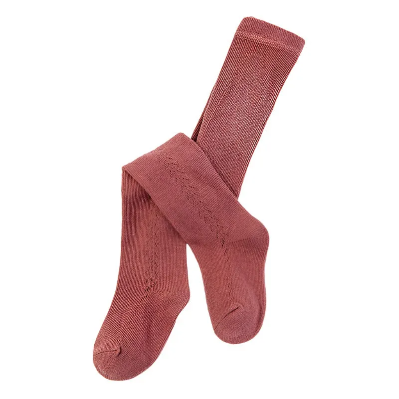 Open Knit Work Cotton Tights