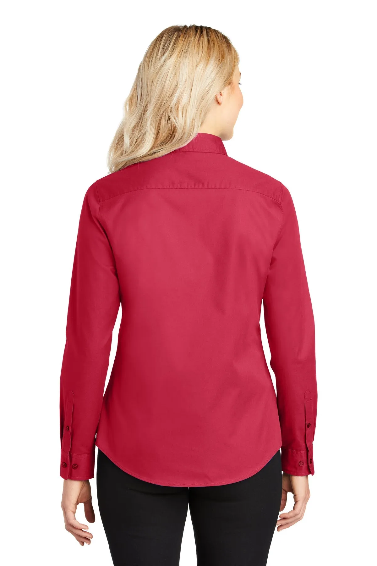 Port Authority Ladies Branded Easy Care Shirts, Red/Light Stone