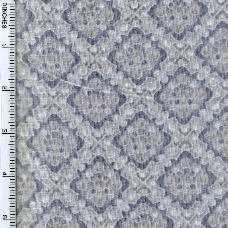 Riley Blake Designs Grey Floral Checks Cotton Prints