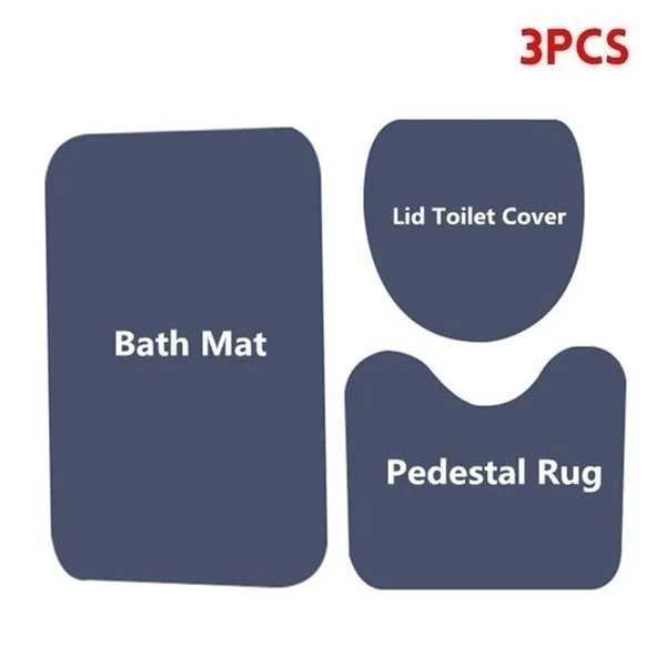 Sea Turtles Mermaid Waterproof Bathroom Shower Curtain Toilet Cover Mat Non-Slip Rug Set