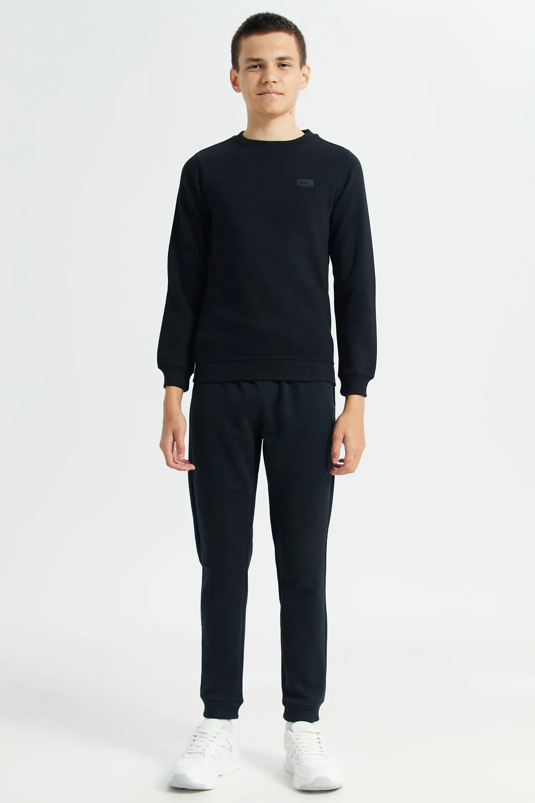 Senior Boys Black Active Pants