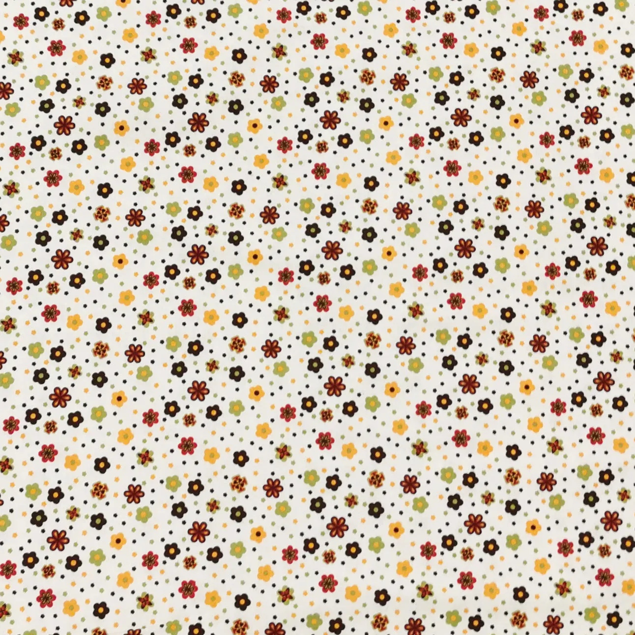 South Sea Imports Garden Patch Floral Dots on Cream Cotton Prints