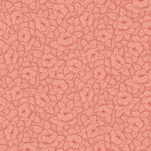 Stof Fabrics Colourflow Orange Flowers with Leaves Cotton Prints