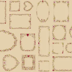 Stof Fabrics La Vie est Belle Vine Frame on Latte Cotton Prints