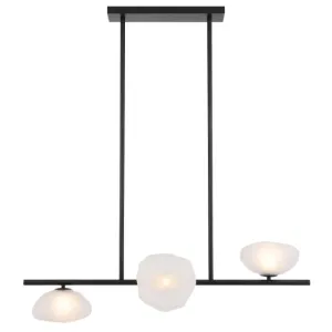 Telbix Zecca 3 Light Horizontal Pendant Light G9 Black Frost