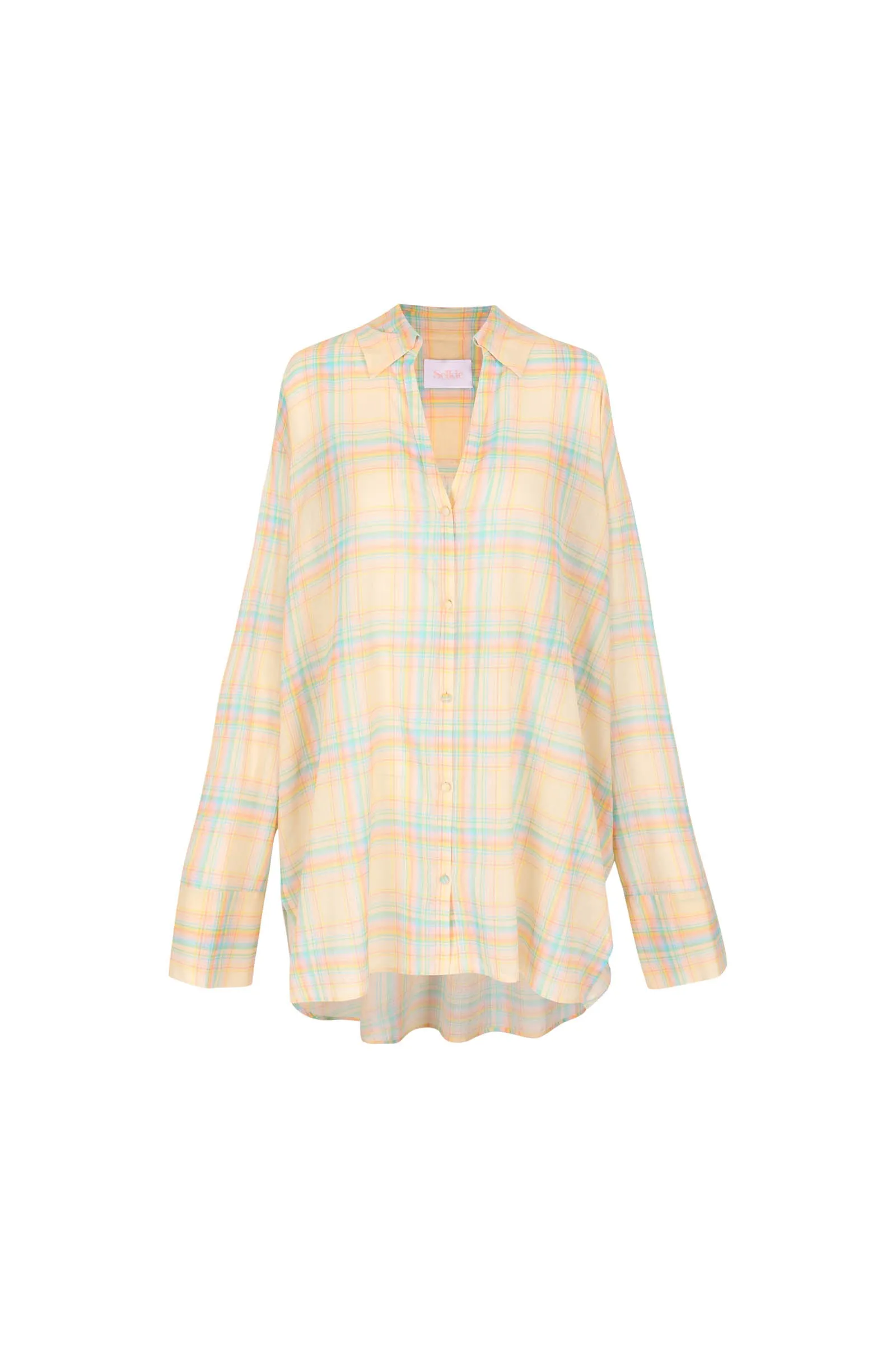 The Banana Plaid Beach Blouse