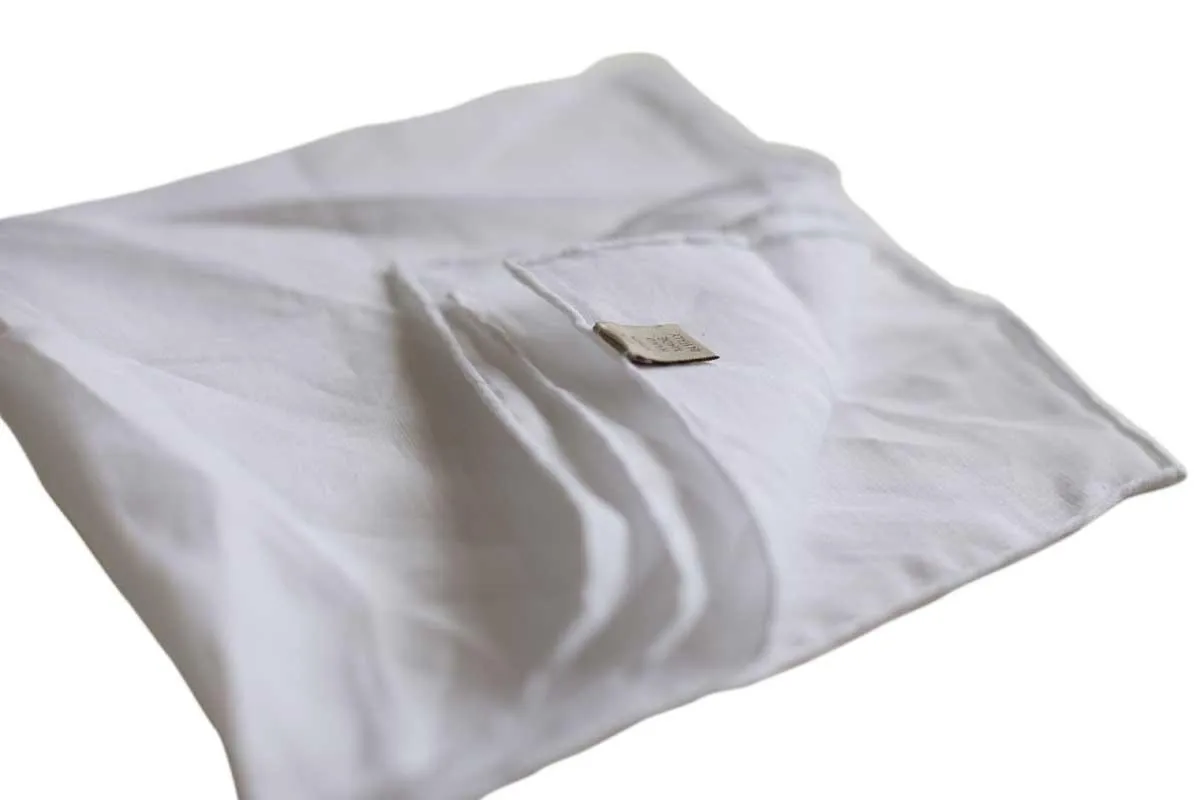 White linen pocket square