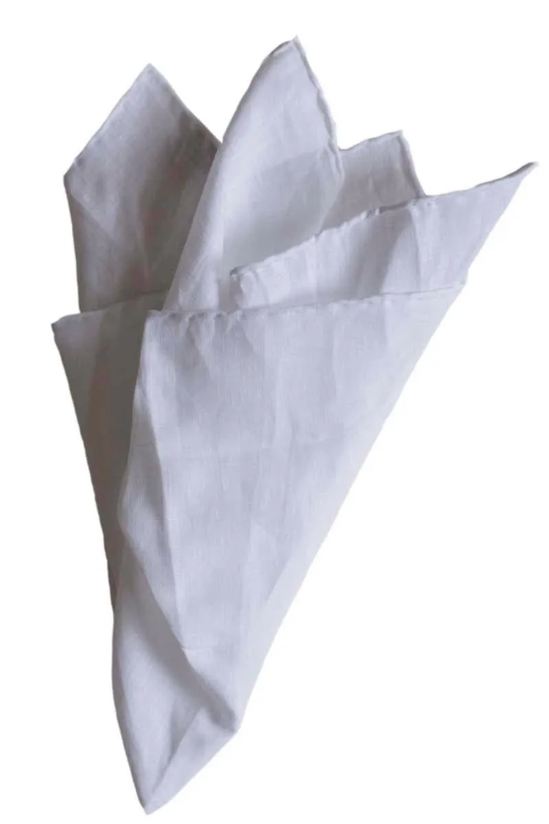 White linen pocket square