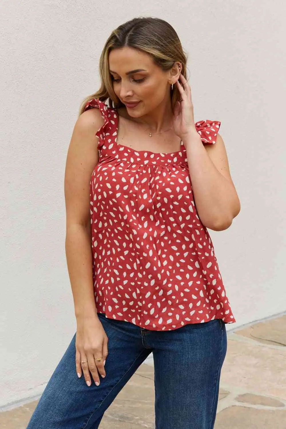 Women's Be Stage Full Size  Woven Top in Brick