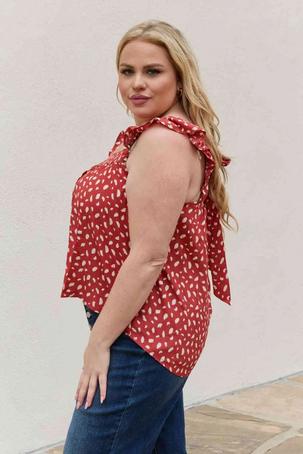Women's Be Stage Full Size  Woven Top in Brick
